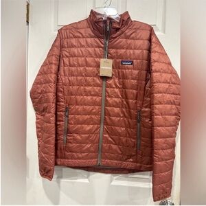 Patagonia Men’s XL Nano Puff Jacket Burnished Red Grey NWT Puffer
